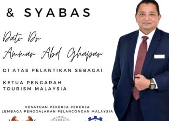 Tahniah Dr. Ammar Abd. Ghapar dilantik sebagai Ketua Pengarah Lembaga Pengalakan Pelancongan Malaysia (Tourism Malaysia) yang  baharu.