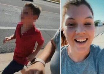 TANGKAP layar gambar Katarina Rodriguez bersama anaknya di laluan pejalan kaki.-TIKTOK