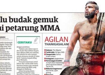 AGILAN pernah berdepan isu obesiti sebelum bangkit menjadi petarung MMA.