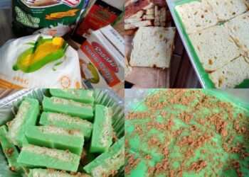 Puding roti pandan viral.