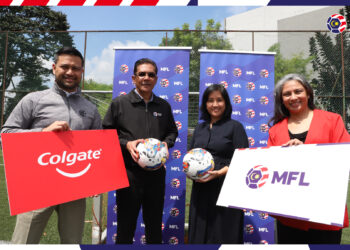 (Dari kiri)Ketua Pegawai Eksekutif MFL, Stuart Ramalingam, Presiden MFL, Dato’ Ab Ghani Hassan, Pengarah Pemasaran Colgate-Palmolive Malaysia, Edith Marquez-Reyes dan Pengarah Perundangan Colgate-Palmolive Malaysia, Wanaz Merican.-IHSAN MFL