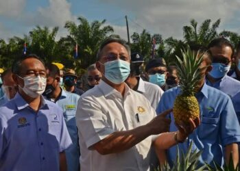 HASNI Mohammad (tengah) semasa melancarkan Program Mentor Mentee di Benut, di Pontian, Johor, hari ini.