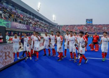 SKUAD hoki negara akan menentang Chile dalam perlawanan ke hoki Piala Dunia di Rourkela, hari ini. - UTUSAN/FARIZ RUSADIO