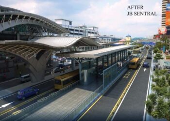 LAKARAN ilustrasi salah satu stesen BRT dalam projek IMBRT di Johor Bahru, Johor. - IHSAN IRDA