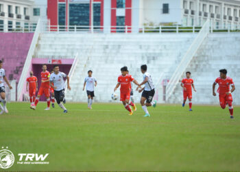 AKSI Kelantan FC ketika menentang Terengganu FC II kelmarin. - IHSAN TRW KELANTAN FC