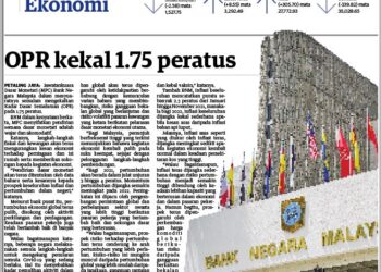 KERATAN akhbar Utusan Malaysia 21 Januari 2022 mengenai keputusan Jawatankuasa Dasar Monetari (MPC) Bank Negara Malaysia mengekalkan OPR 1.75 peratus.