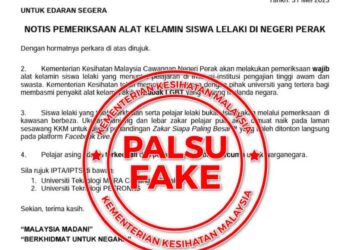 NOTIS tular di media sosial berkaitan pemeriksaan alat kelamin siswa lelaki di Perak. - UTUSAN