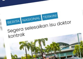 KERATAN laporan Utusan Malaysia berhubung isu doktor kontrak.