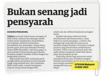 KERATAN akhbar Utusan Malaysia 13 Mac 2021.