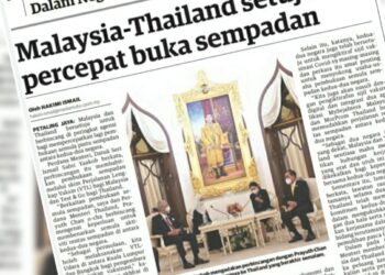 KERATAN laporan Utusan Malaysia berhubung isu pembukaan sempadan.