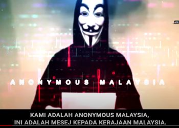 Individu yang menggelar dirinya Anonymous Malaysia membuat ugutan dalam laman sosial, kelmarin.