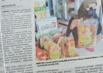 KERATAN akhbar Utusan Malaysia semalam.