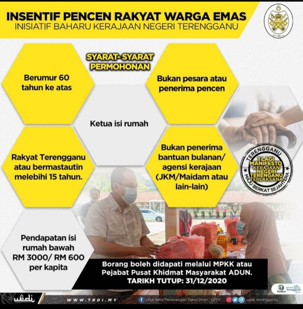 Terengganu agih pencen warga emas Julai 2021 - Utusan Digital