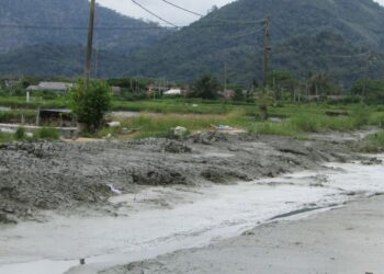 SALIRAN menjadi cetek akibat sisa buangan kolam ternakan udang di Kuala Sungai Pinang, Balik Pulau, Pulau Pinang sekali gus turut mencemari kawasan sungai dan laut.