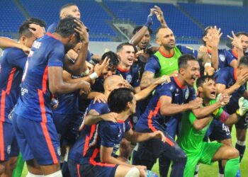 PEMAIN JDT meraikan kejayaan muncul juara Liga Super kali kelapan berturut-turut.