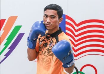 SHEIKH 
Rahmatullah Ibrahim antara sandaran Malaysia untuk memburu pingat acara tinju pada Sukan SEA 2021 
di Vietnam. – UTUSAN/AFIQ RAZALI