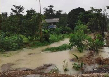 Kejadian banjir yang berlaku di beberapa kawasan di Tanjung Piai pada Julai lalu.