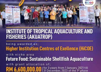 INSTITUT Akuakultur Tropika dan Perikanan (Akuatrop), Universiti Malaysia Terengganu (UMT) menerima peruntukan RM6.6 juta daripada Kementerian Pengajian Tinggi bagi projek penyelidikan berkaitan kerang-kerangan.