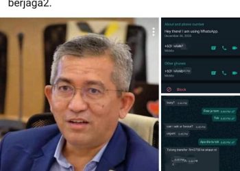 PENJELASAN di Facebook Shahrul Zaman Yahya mengenai individu menipu dengan cara menyamar menggunakan gambar profil beliau pada aplikasi Whatsapp untuk meminjam wang daripada kenalannya. - UTUSAN/FB SHAHRUL ZAMAN