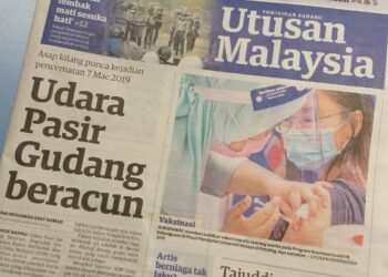 KERATAN akhbar Utusan Malaysia semalam.