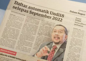 KERATAN akhbar Utusan Malaysia hari ini.