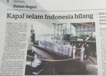 KERATAN akhbar Utusan Malaysia hari ini.