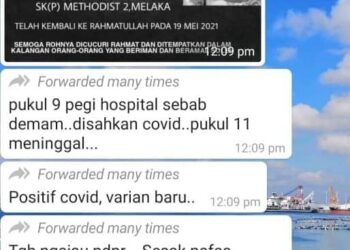 TANGKAP Layar perbualan WhatsApp yang tular sejak semalam.