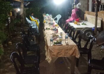 SUASANA majlis kenduri kelahiran cucu di sebuah rumah di Kampung 11, Sungai Lalang Bedong, Sungai Petani.