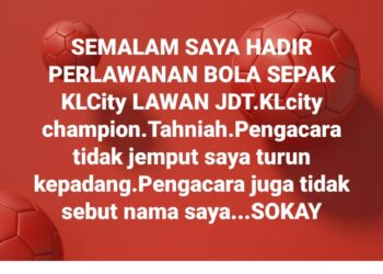 TANGKAP LAYAR status Shahidan Kassim dalam Facebook semalam.