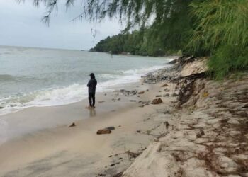 KEADAAN terkini Pantai Pasir, Panjang, Pulau Betong, Balik Pulau, Pulau Pinang yang semakin terjejas akibat hakisan pasir yang teruk sejak Ogos lalu.