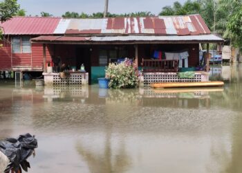 BANJIR termenung di salah sebuah kampung di Jasin, Melaka.