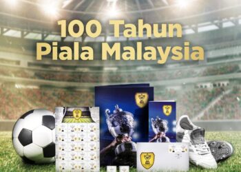 LEMBARAN khas mengandungi setem peringatan bertemakan 100 Tahun Piala Malaysia yang ditawarkan untuk peminat filateli. – POS MALAYSIA