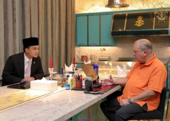 SULTAN Ibrahim Sultan Iskandar menerima menghadap Onn Hafiz Ghazi di Johor Bahru, semalam.