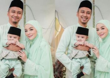 MIRA dan suami bersama anak mereka yang dilahirkan pada 10 Mei lalu.