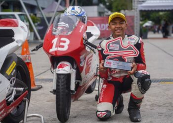 Hakim Danish menjuarai perlumbaan 2 Asia Talent Cup di Litar Antarabangsa Sepang hari ini. GAMBAR / SHIDIEQIIN ZON