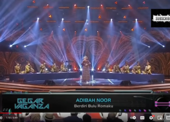 TANGKAP layar rakaman video Adibah Noor menyanyikan lagu Berdiri Bulu Romaku versi dikir barat dalam Konsert Gegarvaganza 8 semalam.