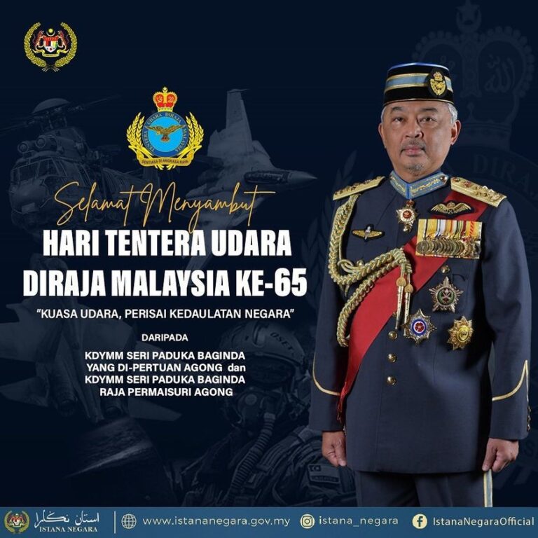 Agong Zahir Ucapan Selamat Menyambut Hari Tudm