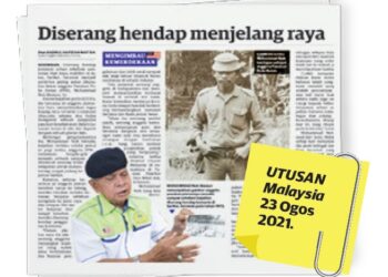 KERATAN akhbar Utusan Malaysia, 23 Ogos 2021