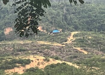 RUMAH kongsi dibina berhampiran lokasi  didakwa perlombongan unsur nadir bumi atau REE 
di Hutan Simpan Bukit Enggang di Sik.