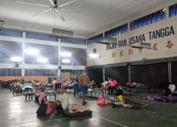 SERAMAI 33 mangsa banjir masih ditempatkan di PPS SJK (C) Kuo Kuang ekoran banjir yang belum pulih di Skudai, Johor.