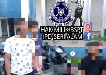 TIGA individu termasuk dua kanak-kanak ditahan polis dalam Ops Basikal Lajak di Taman Scientex, Johor, semalam.