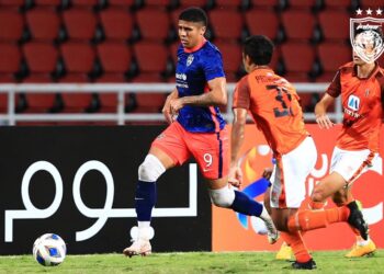 PENYERANG Sensasi JDT, Bergson da Silva tenggelam di saingan Liga Juara-Juara di Bangkok. - IHSAN JOHOR Southern Tigers