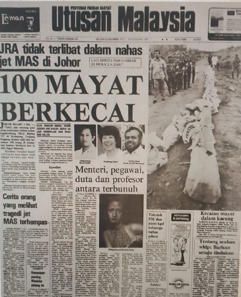 (LIPATAN SEJARAH) Kapal Terbang MAS Berkecai - Utusan Malaysia