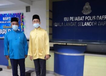 BORHAN Aman Shah (kanan) ketika hadir memberi keterangan di IPD Kuala Langat, Selangor.