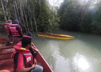 Lokasi mayat mangsa yang dipercayai dibaham buaya ditemukan di Sungai Matamba Silabukan, Lahad Datu, Sabah