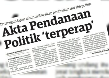 KERATAN laporan muka depan Utusan Malaysia.