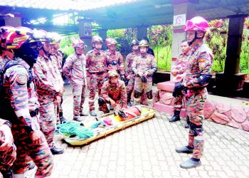 ANGGOTA Storm mendengar penerangan keselamatan sebelum memulakan Latihan Pengoperasian Storm
2020 Peringkat Zon Utara Khas di Gua Tempurung, Gopeng, Perak.