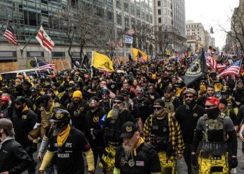 AHLI kumpulan Proud Boys menyertai penyokong Trump dalam demonstrasi di Washington, Amerika Syarikat. - AFP