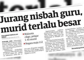 KERATAN laporan muka depan Utusan Malaysia semalam.