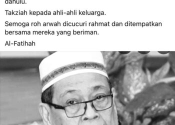 BERITA kematian Idris Shaari Mat Aris yang dikongsi Najib Tun Rzak.